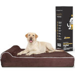 KOPEKS Orthopedic Memory Foam Dog Bed With Pillow and Waterproof Liner