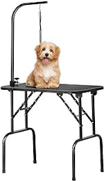 Yaheetech Professional 32 Inch Foldable Pet Grooming Table W/Arm & Noose & Mesh Tray, Maximum Up to 220lbs